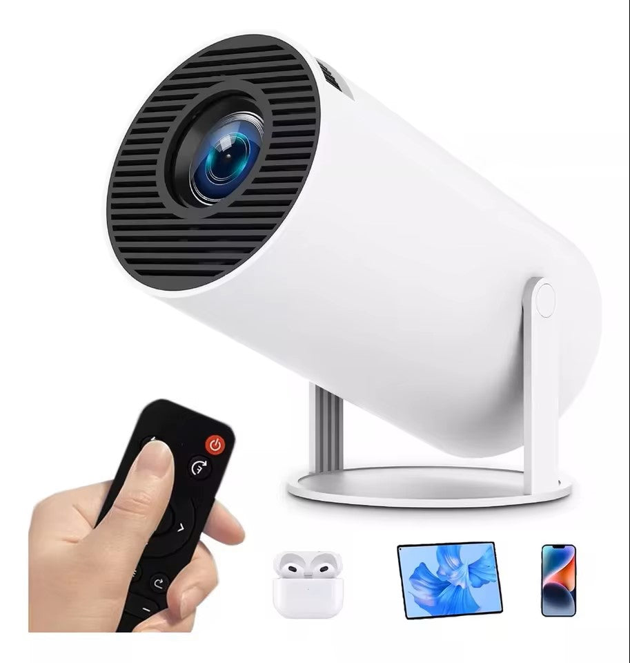 Projetor Portátil HY300 4K Android 11 Wi-Fi 5G Bluetooth 150 Pol Branco Smart HDMI