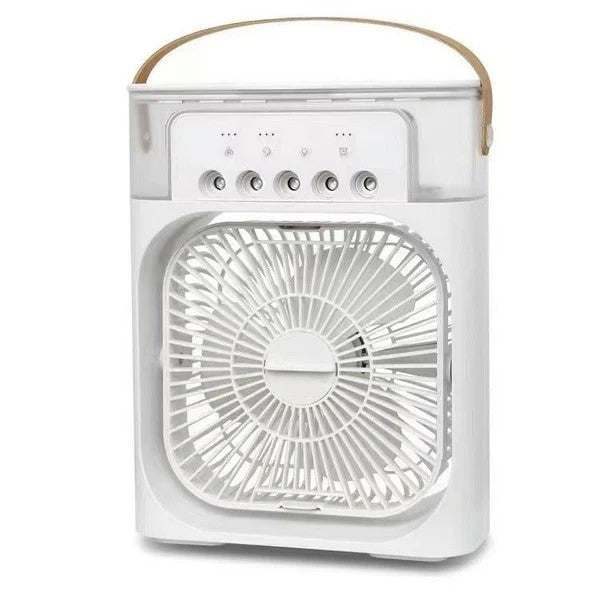 Mini Ar Condicionado Portátil 3 em 1 com Reservatório de 600ml – Frescor, Umidificação e Iluminação LED